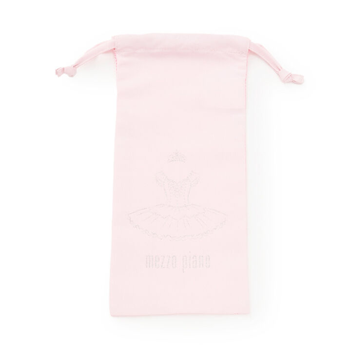 Ballet Motif Print Mesh Drawstring Bag for Shoes,Light blue, medium image number 7