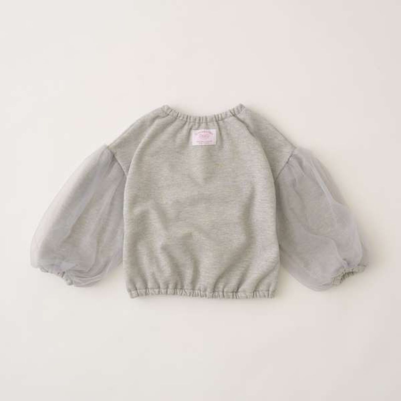 Wool Lined Tulle Sleeve Pullover,Top gray, large image number 11