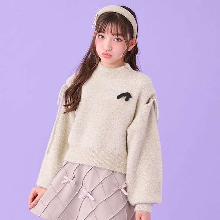 Shoulder Sparkle Knitwear,Off white, medium image number 0