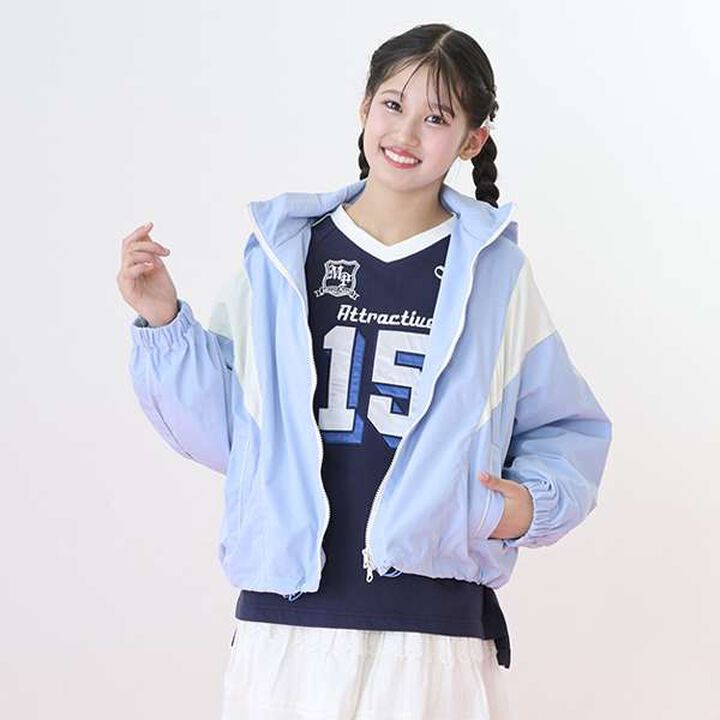 Water-Repellent Color Block Track Jacket,Black, medium image number 13