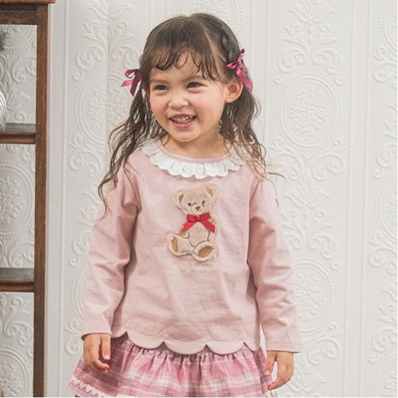 Teddy Bear Long-Sleeve T-Shirt,Light pink, large image number 0