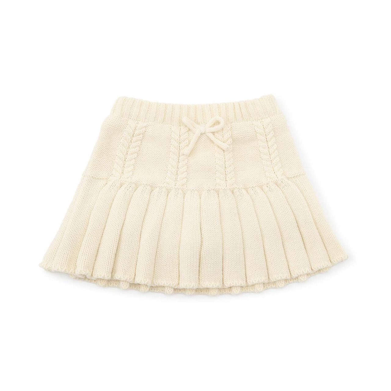 Knit Pleated Skirt,Ivory, large image number 0