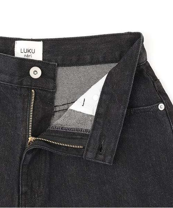 Denim Wide Tapered Pants,Sax blue, medium image number 6