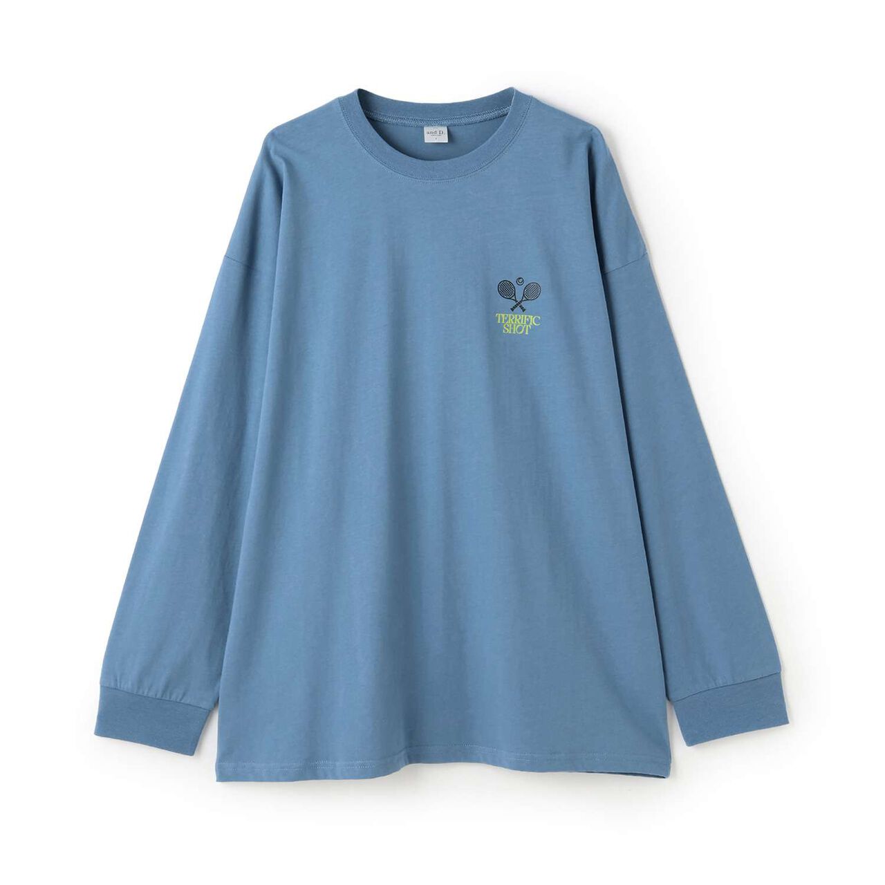 [Matching with Dad Outfit] Link Assortment Transfer Wide Long Sleeve T-Shirt,Blue, large image number 0