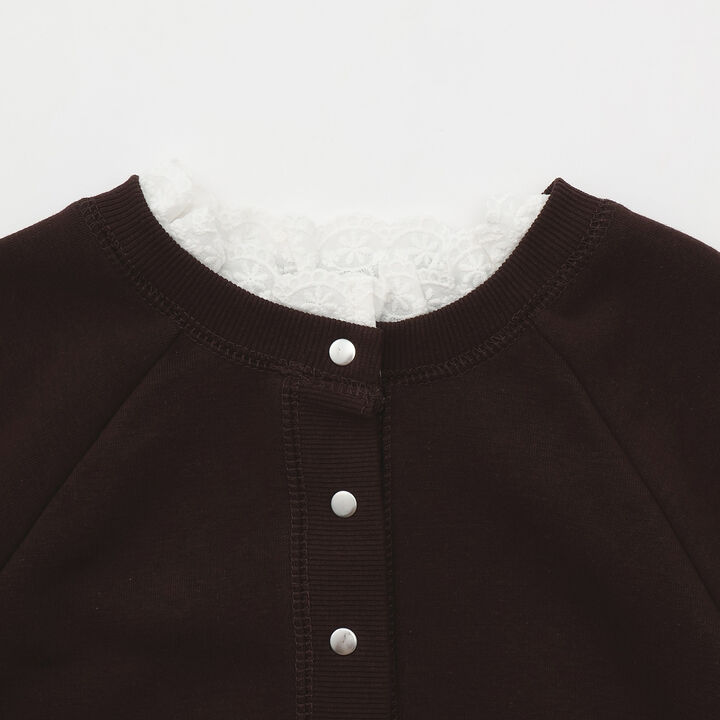 Link Lace Collar 2WAY Cut Cardigan,Top gray, medium image number 12