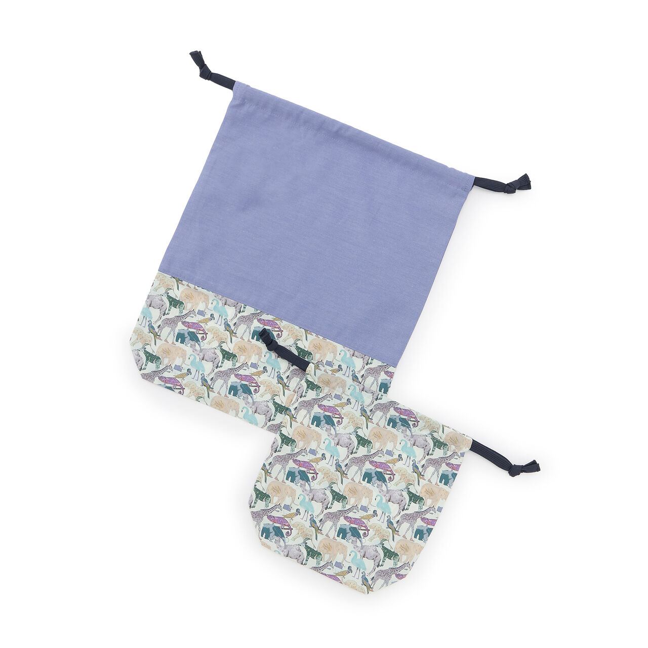 Zoo Queue Drawstring Bag Set (2 Pieces),Blue, large image number 1