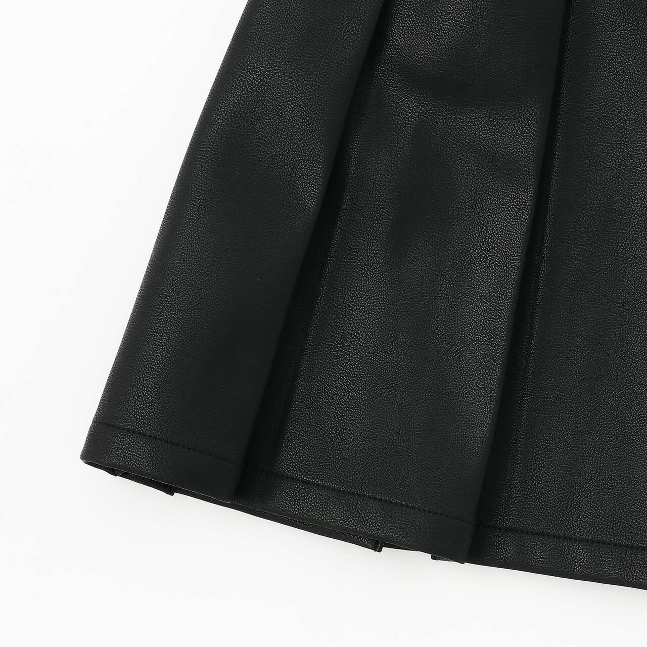 Denim & Faux Leather Skirt with Decorative Chain,Navy, large image number 6