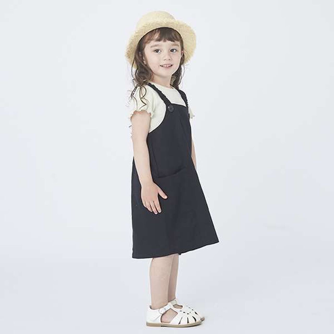 AJUGA Button Jumper Dress (Kids),Black, large image number 11