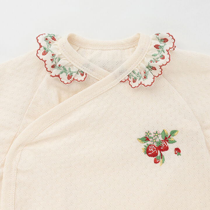 Wild Strawberry Embroidery Newborn Wear,Pearl white, medium image number 2