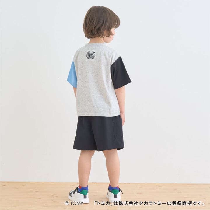 [TOMICA] Stain Resistant Quick-Dry UV Kaiteki Tenjiku Color-Blocked T-Shirt,Pearl white, medium image number 19