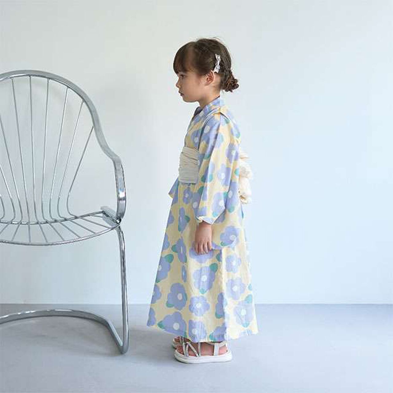 Easy-to-Wear One-Piece Yukata,Cream, large image number 4