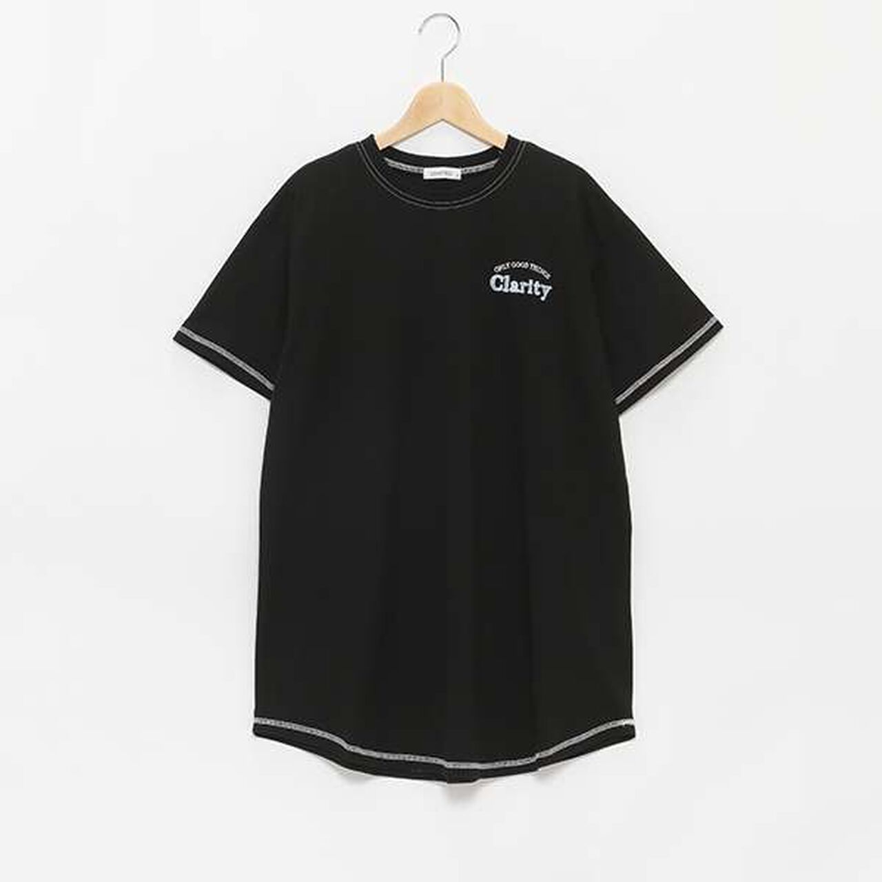 Functional Material Back Print T One-Piece Dress,Emerald green, large image number 6