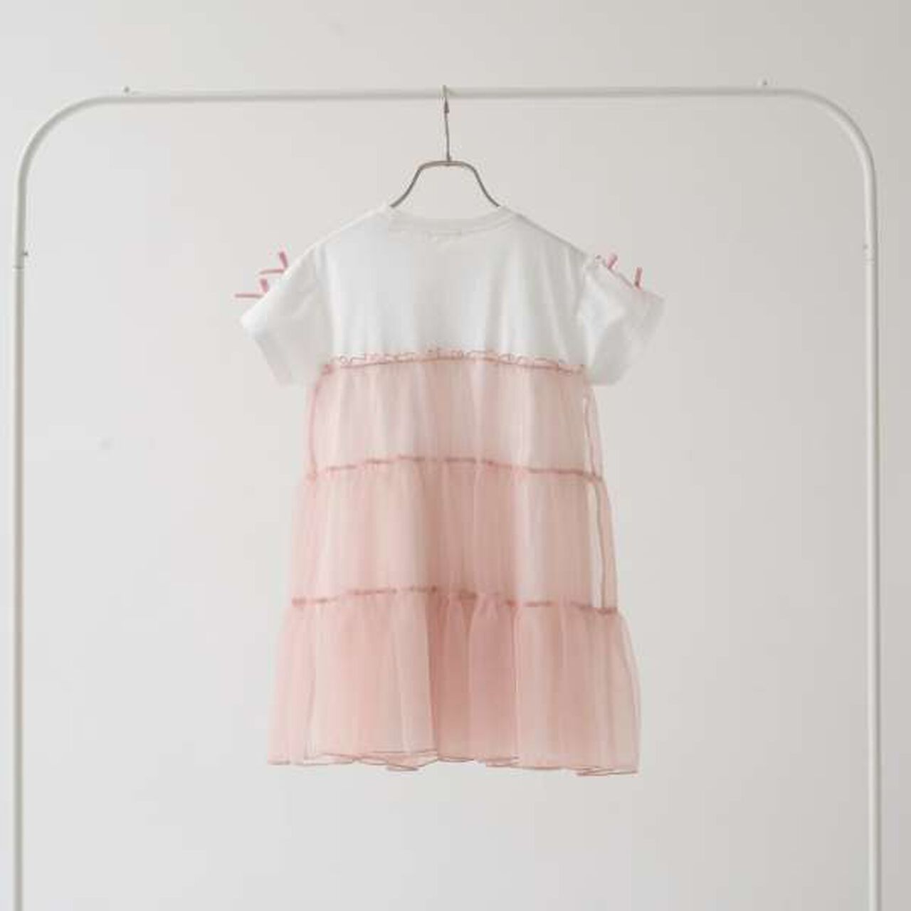 [Cool Touch] Tiered Tulle T-Shirt Dress,Black, large image number 9