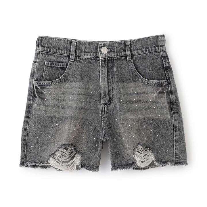 [LTXC] Sparkling Distressed Denim Shorts,Gray, medium image number 7