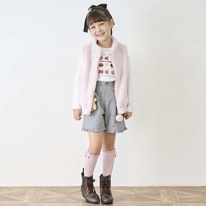 Glen Check Shorts with Bear Charm,Black, medium image number 11