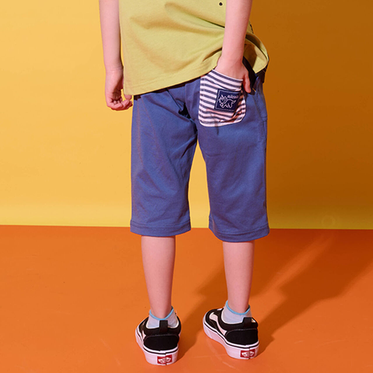 Dinosaur One-Point 6-Length Cut and Sew Pants,Yellow green, large image number 12