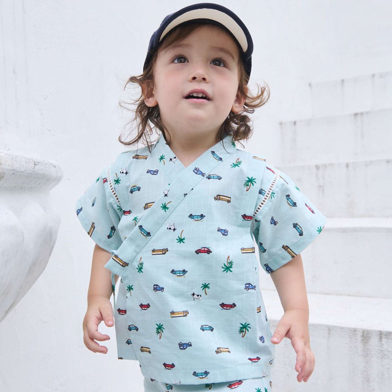 [Web Exclusive] Boys Assorted Jinbei,Sax blue, large image number 2
