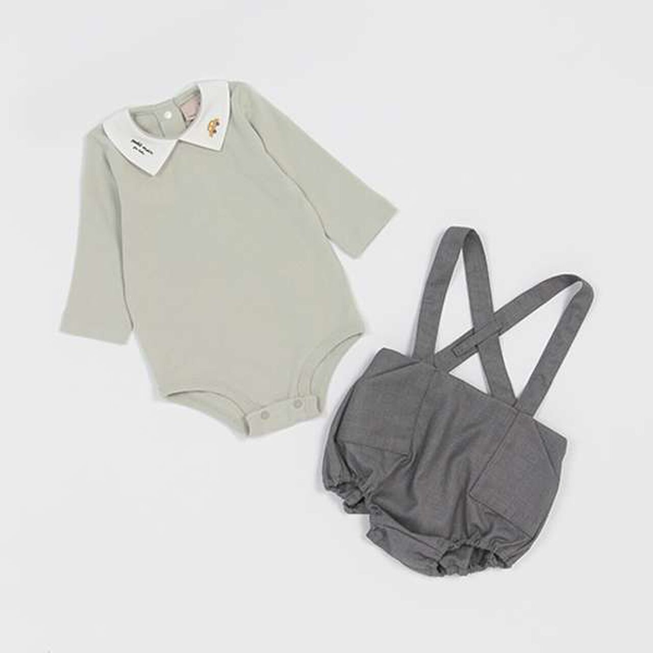 Suspender Pants Set,Ivory, large image number 18