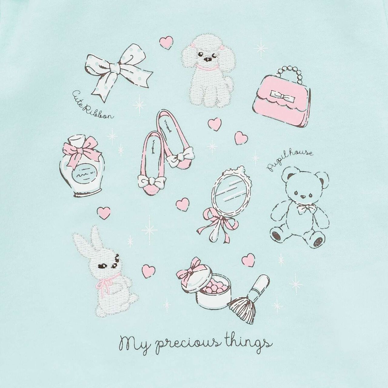 Scalloped Hem Graphic Long Sleeve T-Shirt,Off white, large image number 3