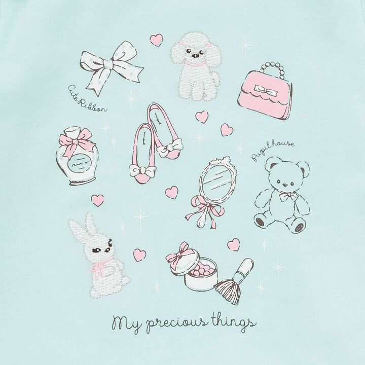 Scalloped Hem Graphic Long Sleeve T-Shirt,Off white, medium image number 3