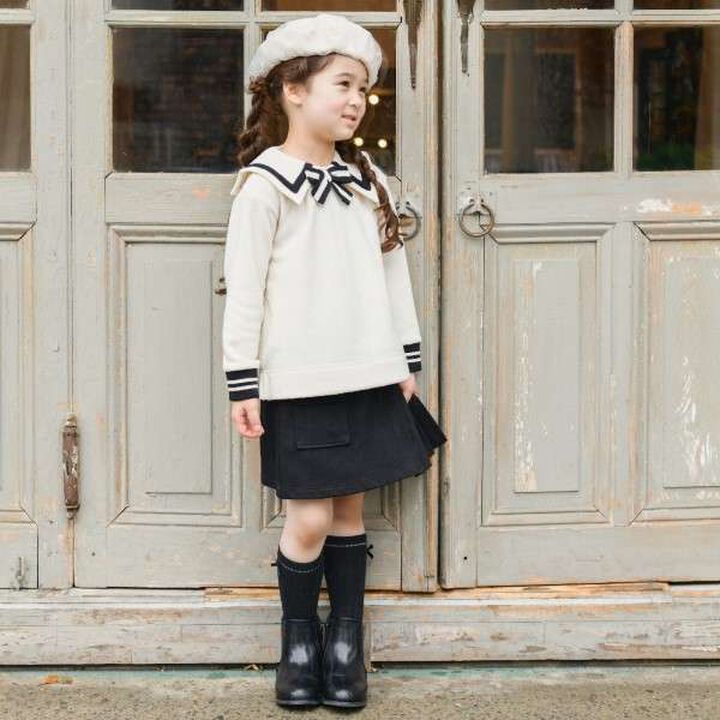 KP Knit Twill Pleated Wrap Pants [100-140],Black, medium image number 12