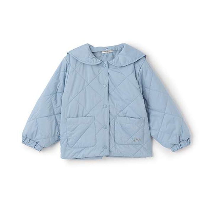 Quilted Bomber Jacket with Removable Sailor Collar,Charcoal gray, medium image number 3