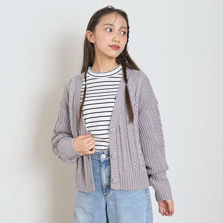 Washable Cable Knit Cardigan,Ivory, medium image number 13