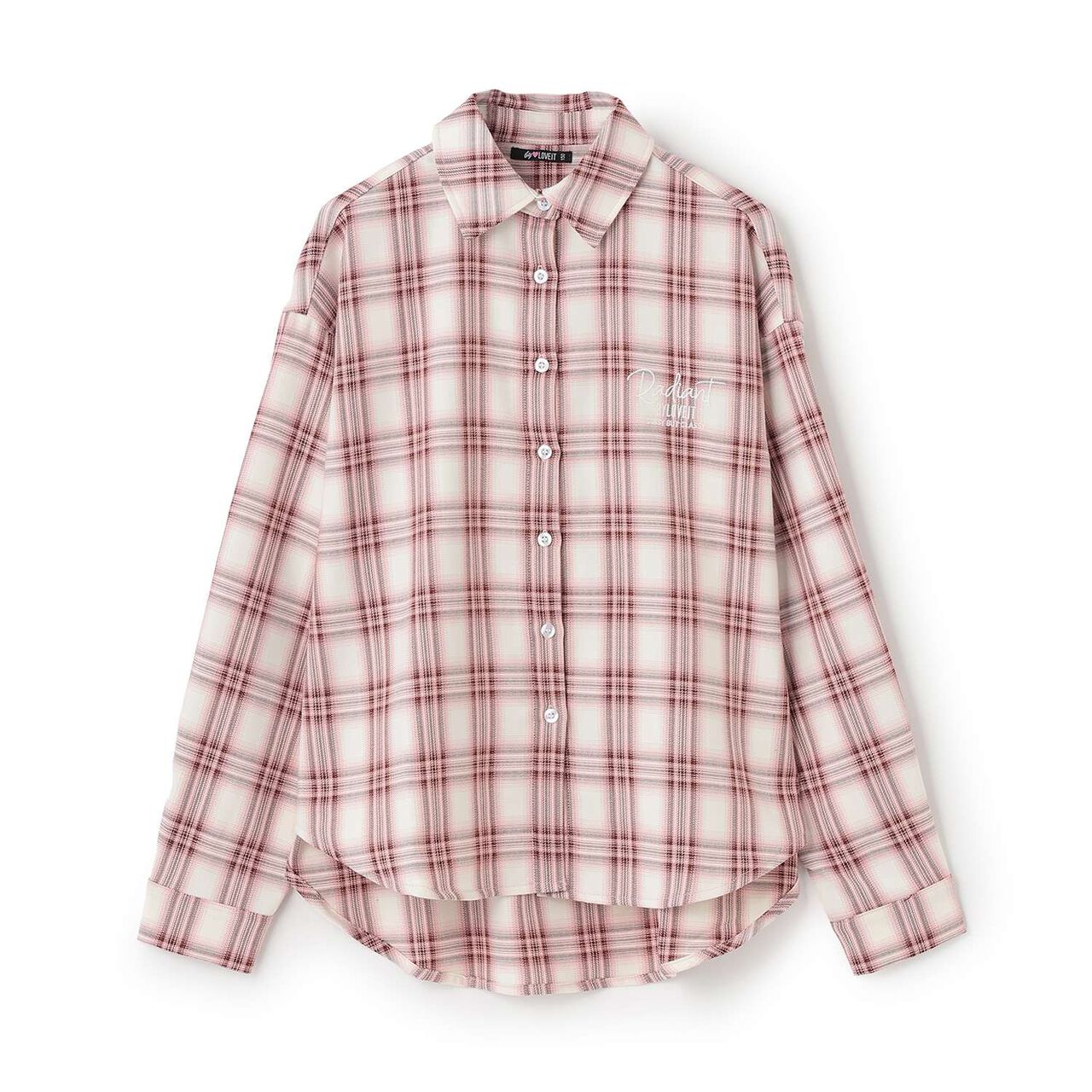 Checkered Loose Shirt,Blue, large image number 10