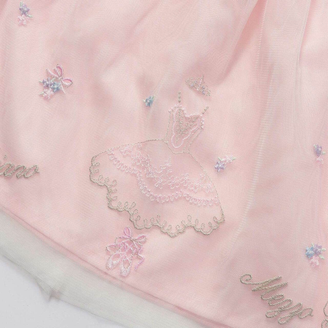 Dress Embroidery Docking Dress with Bloomers Set,Off white, large image number 8