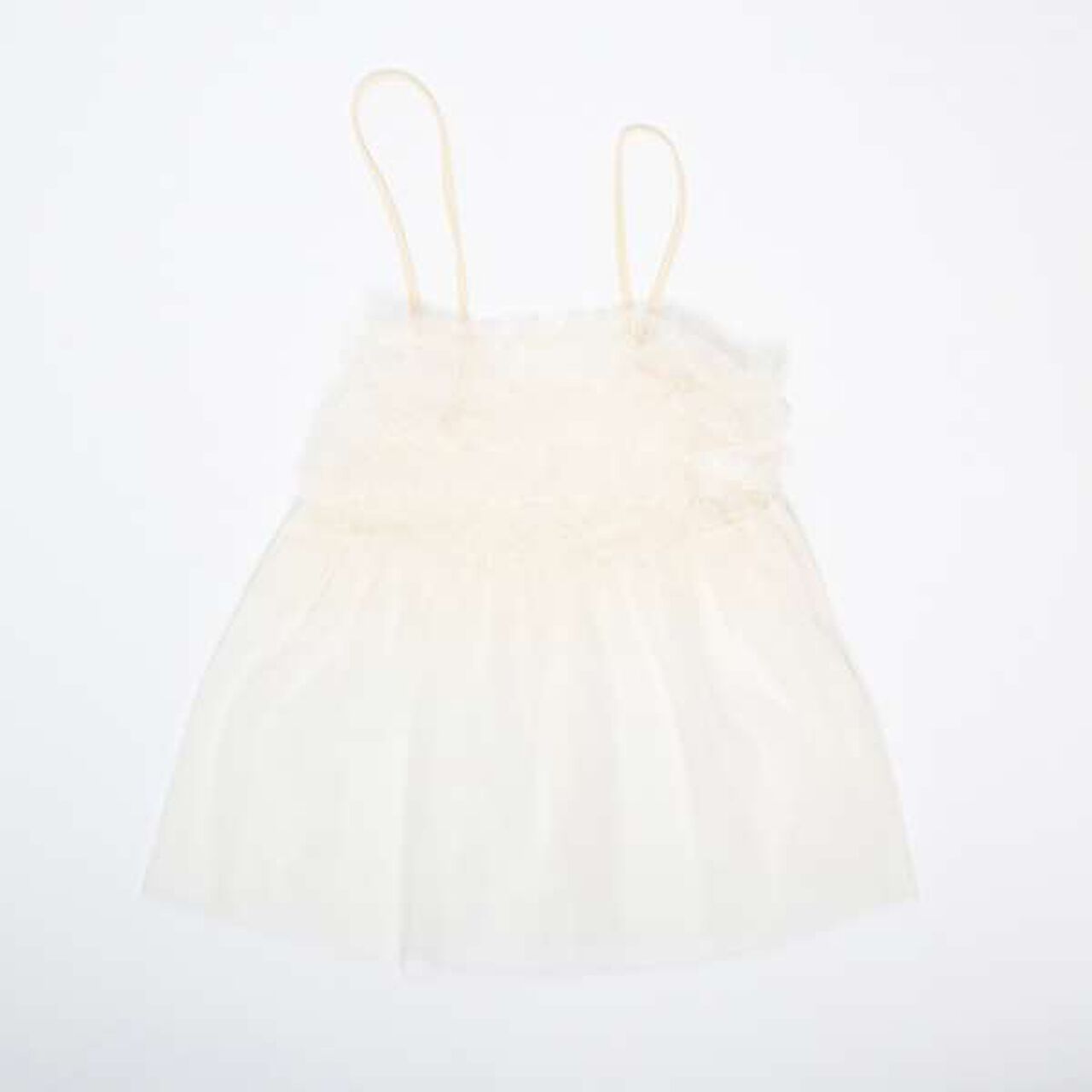 Tulle Camisole & Long-Sleeve T-Shirt Set (140-160),Ivory, large image number 12