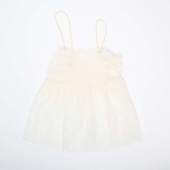 Tulle Camisole & Long-Sleeve T-Shirt Set (140-160),Ivory, medium image number 12
