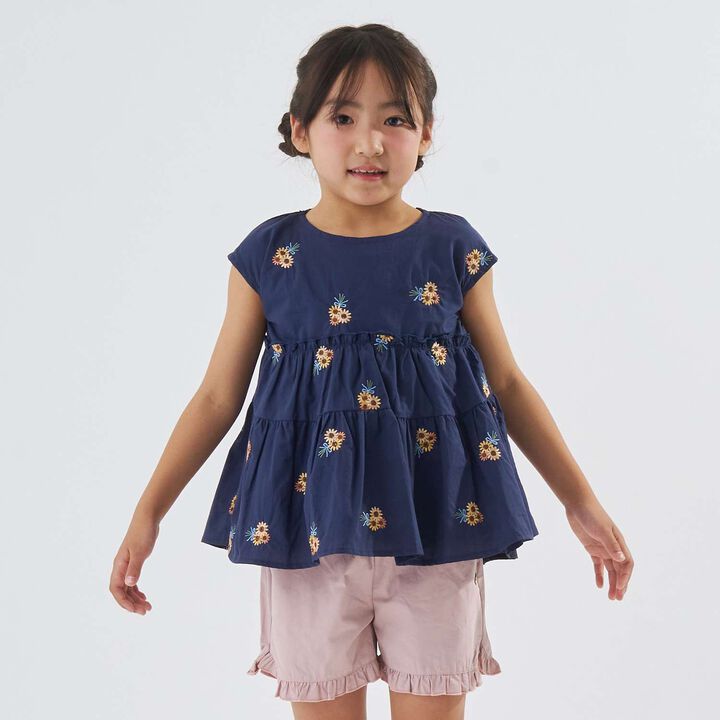 [100% Cotton] Sunflower Embroidered Tunic,Ivory, medium image number 3