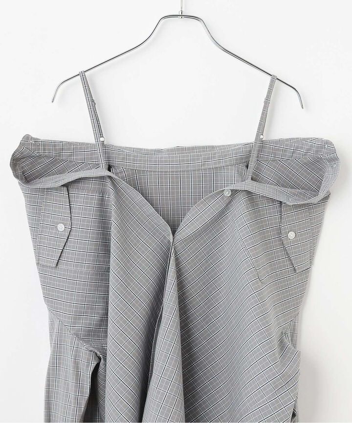 Checkered Shirt with Logo Plate [Korean Fashion],Gray, medium image number 10