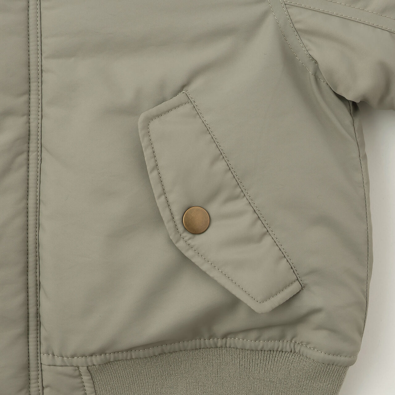 Washable MA1 Style Removable Hood Jacket,Khaki, large image number 19