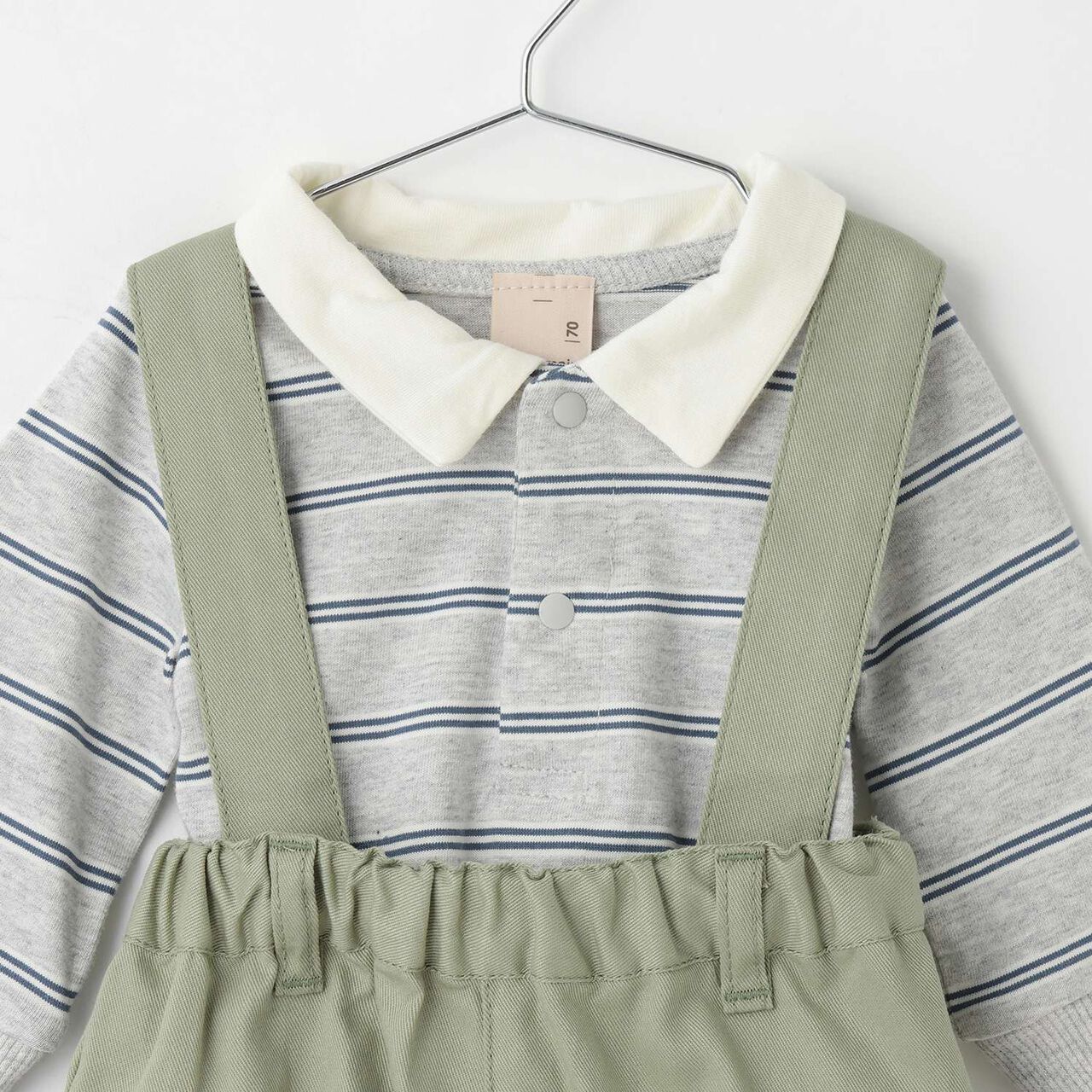 Suspender Cargo Pants Set,Gray, large image number 4