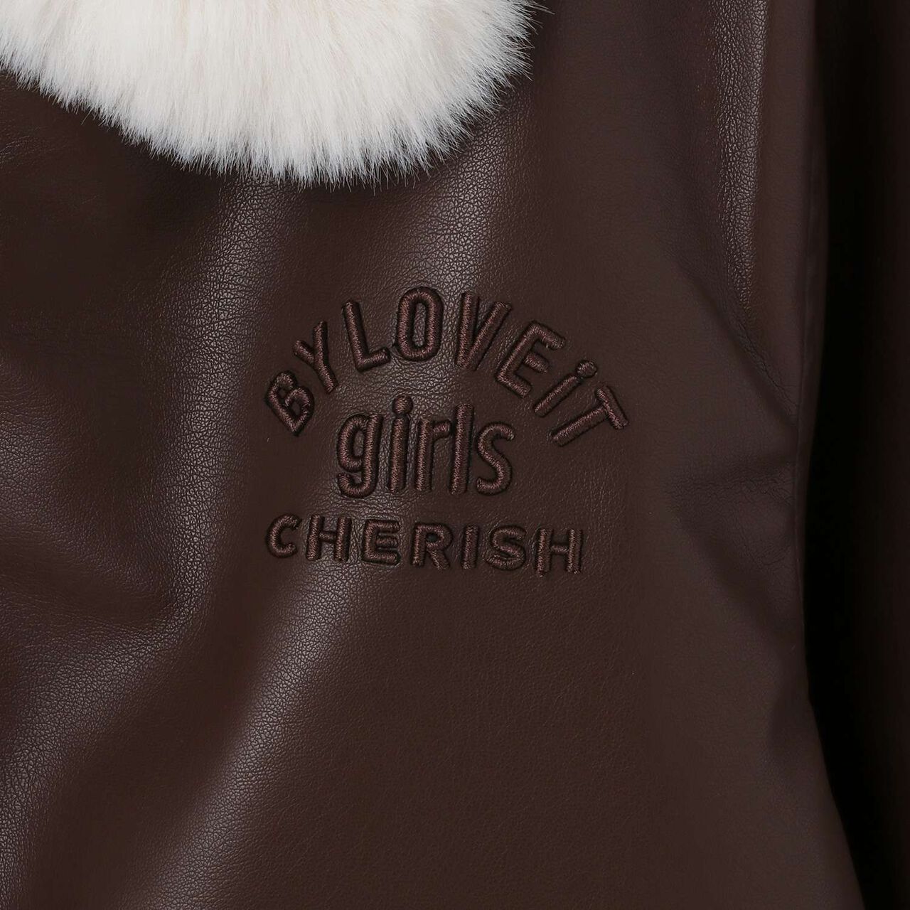 Faux Leather Jacket with Fur Collar,Black, large image number 12