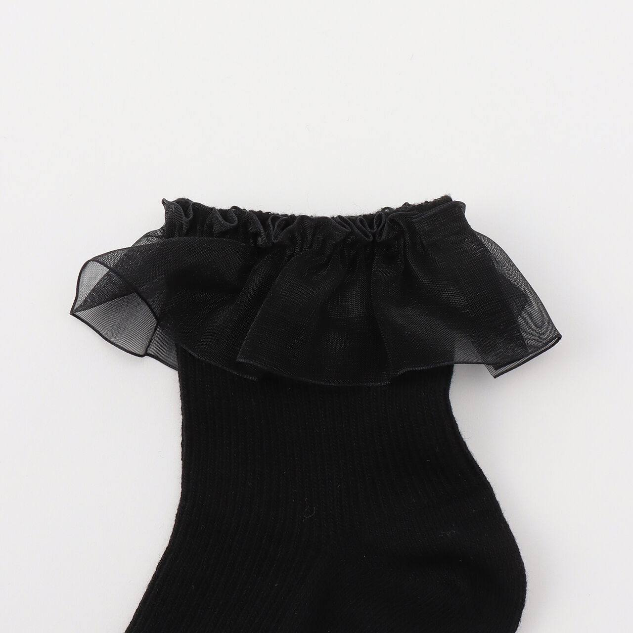 Frill Socks,Black, large image number 1