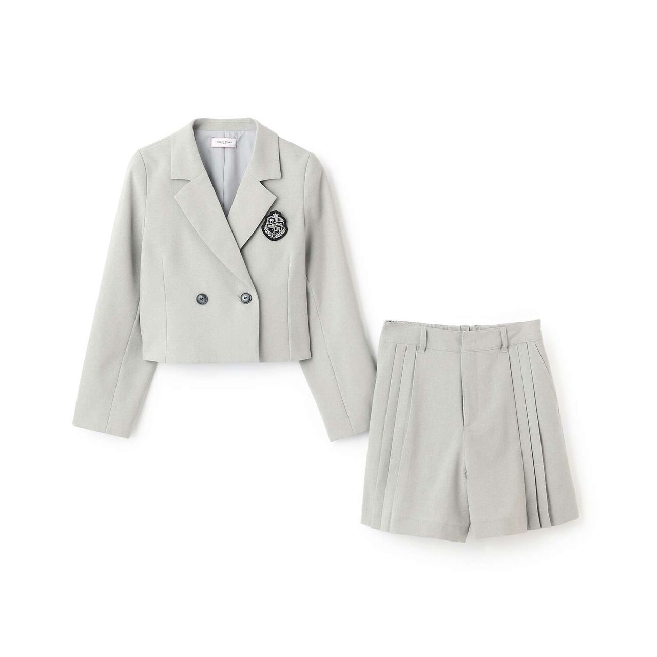 Short Jacket & Shorts Set,Light gray, large image number 2