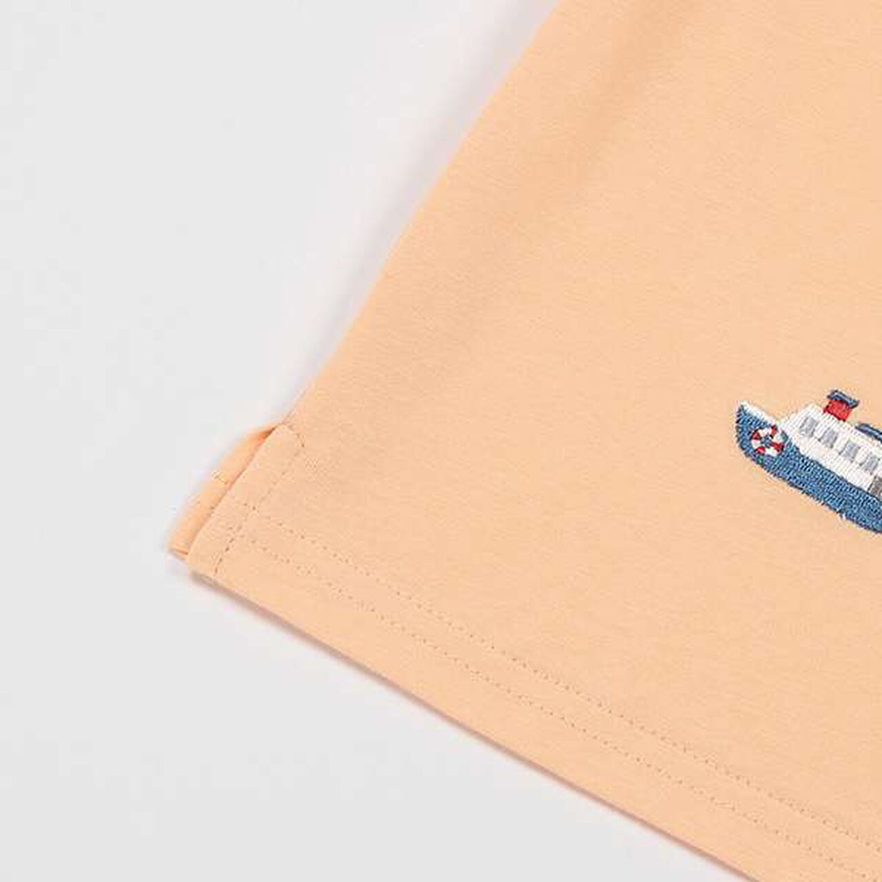 [Cool Touch] Working Vehicles Embroidery T-Shirt,Off white, large image number 7