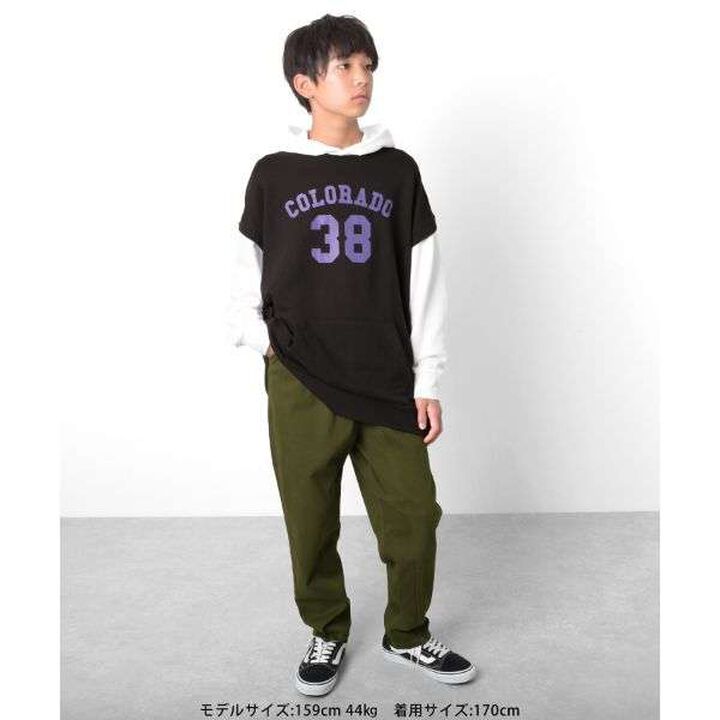 Front Logo Print Layered Style Big Parka,Green, medium image number 8