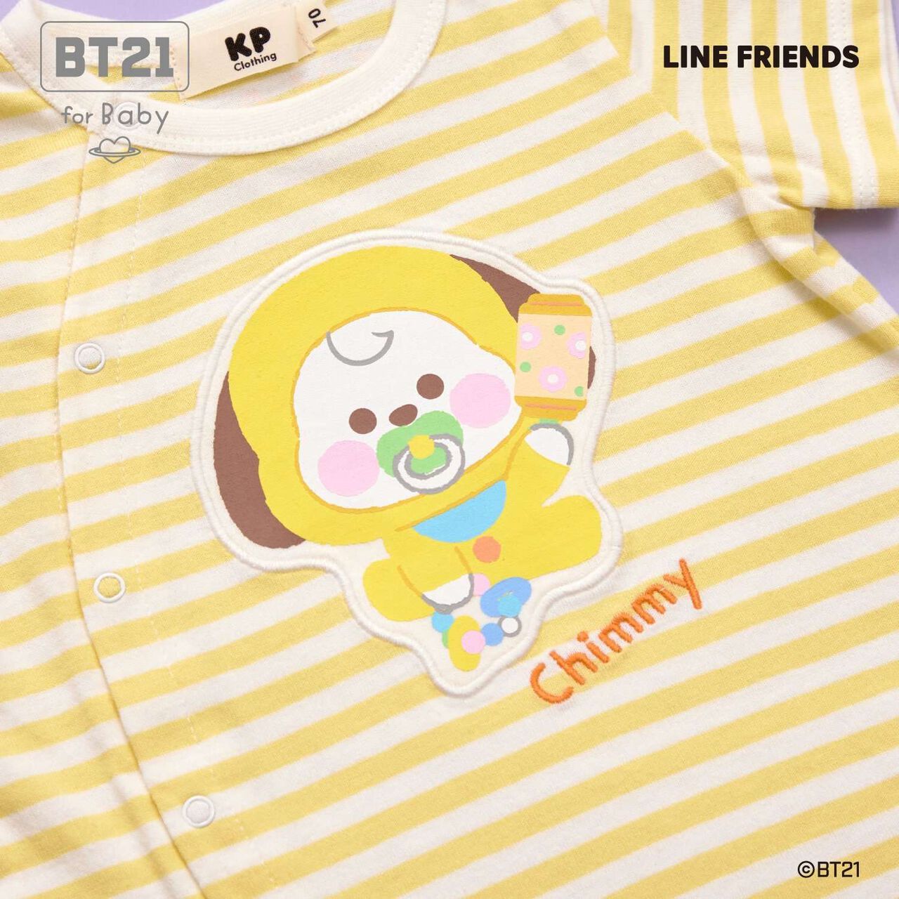 [BT21] Appliqu&eacute; Stripe Pattern Short Overall,Mint, large image number 6
