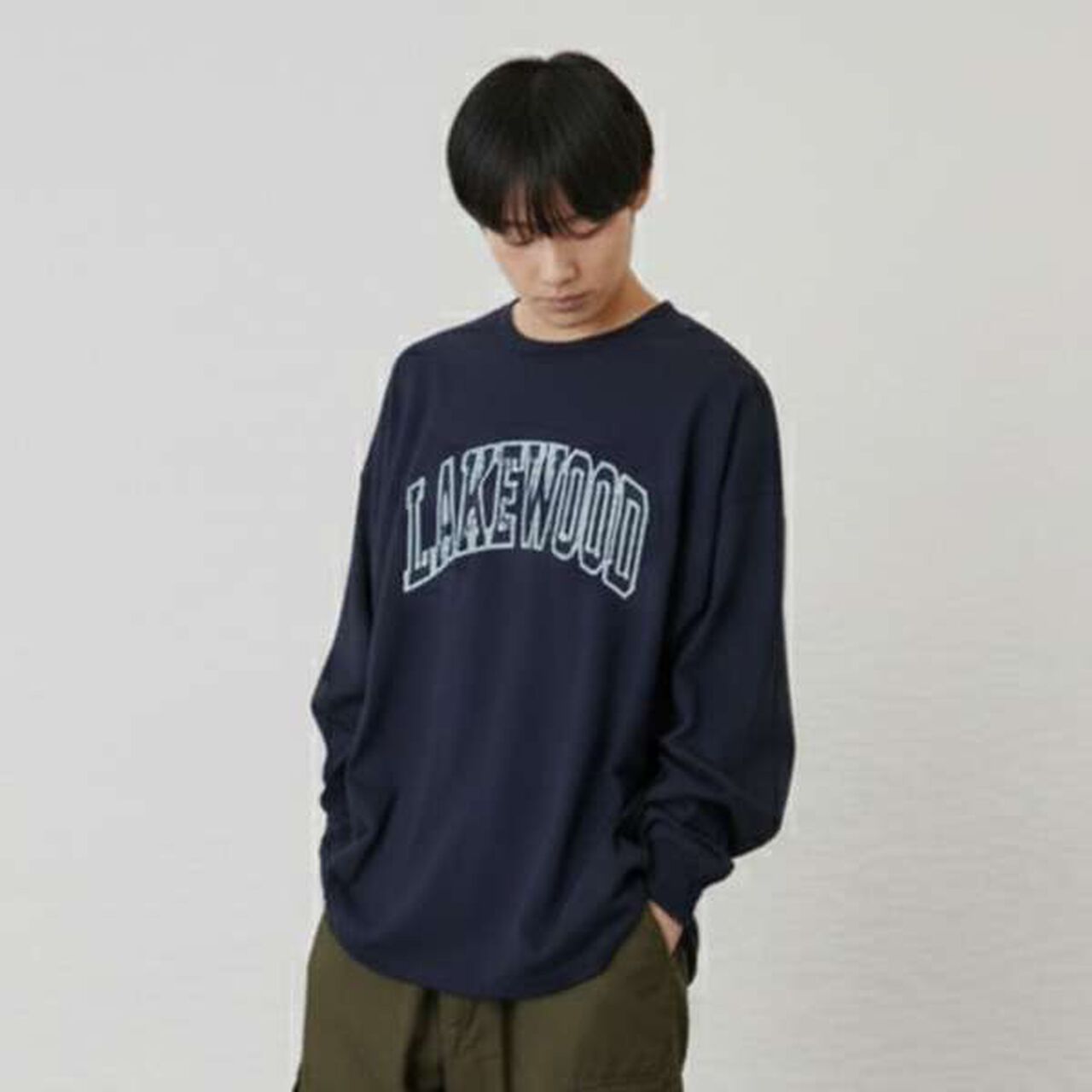 Big College Front Print Long-Sleeve T-Shirt,Navy, large image number 0