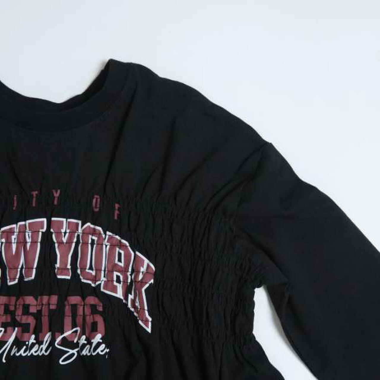 [Link] Team Logo Shirring Long Sleeve T-Shirt,Off white, large image number 6