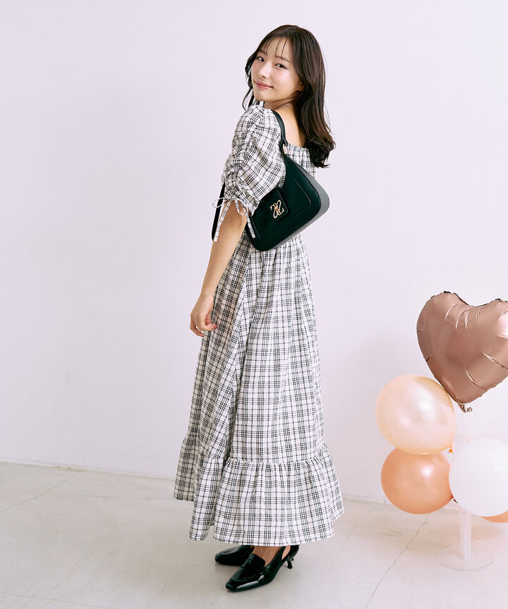 Logo Motif Shoulder Bag [Korean Fashion],Ivory, medium image number 2