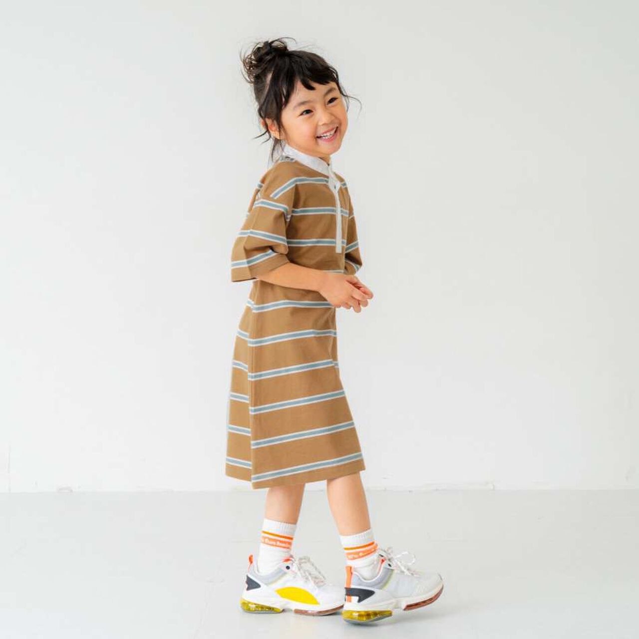 [Link] Stand Collar Rugby T-Shirt Dress,Navy, large image number 19