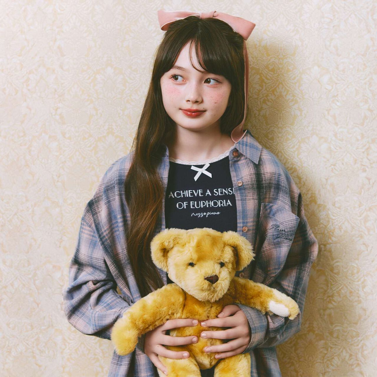 Shirt & Lace T-Shirt Set,Gray, large image number 27