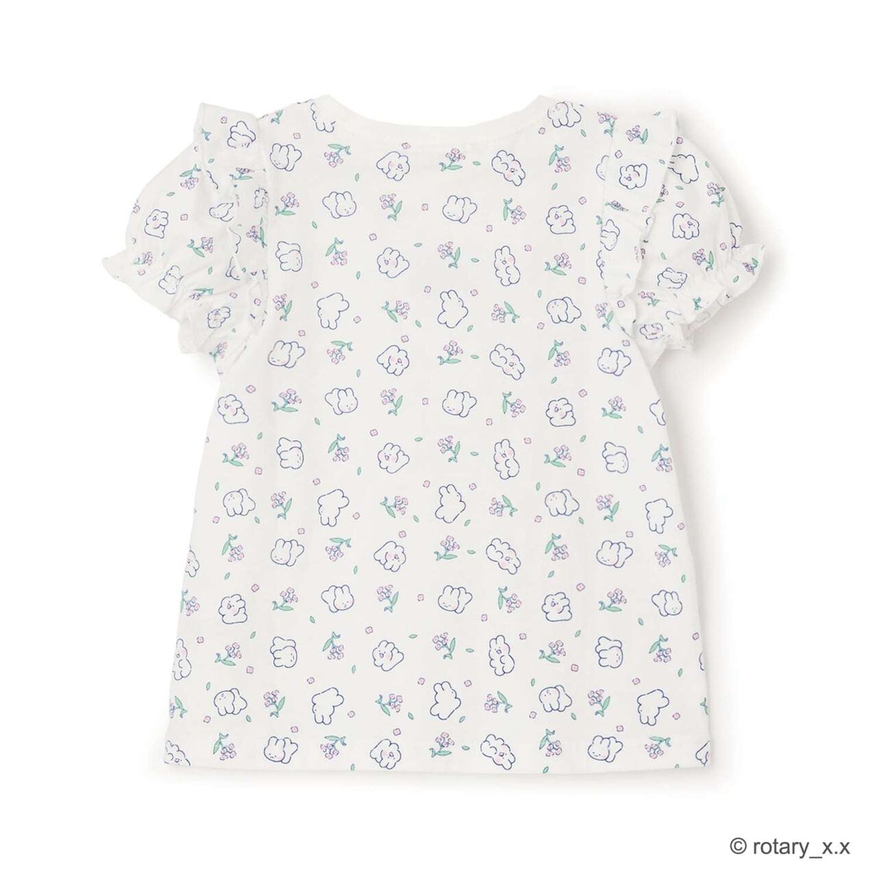 100% Cotton Lovely Monmon Quick-Dry UV Puff Sleeve All-Over Print T-Shirt,Yellow green, large image number 5