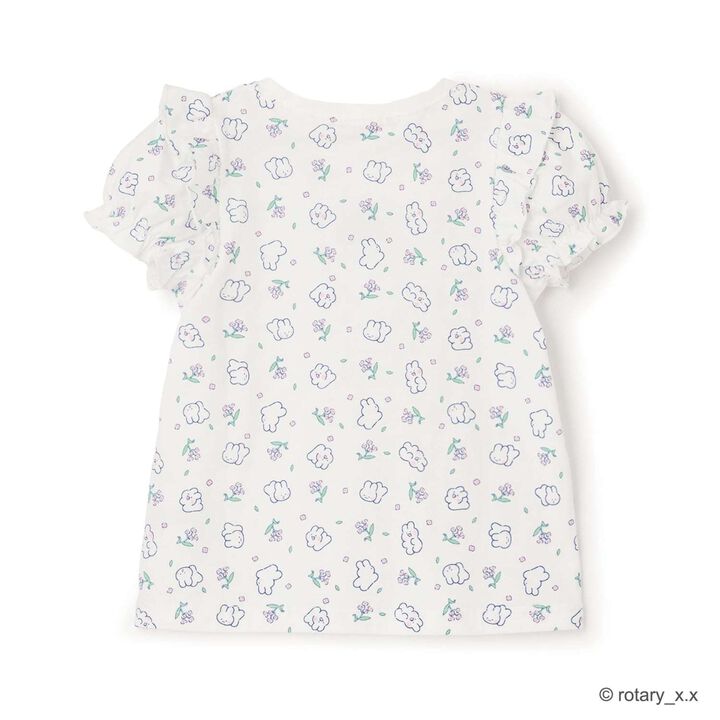 100% Cotton Lovely Monmon Quick-Dry UV Puff Sleeve All-Over Print T-Shirt,Yellow green, medium image number 5