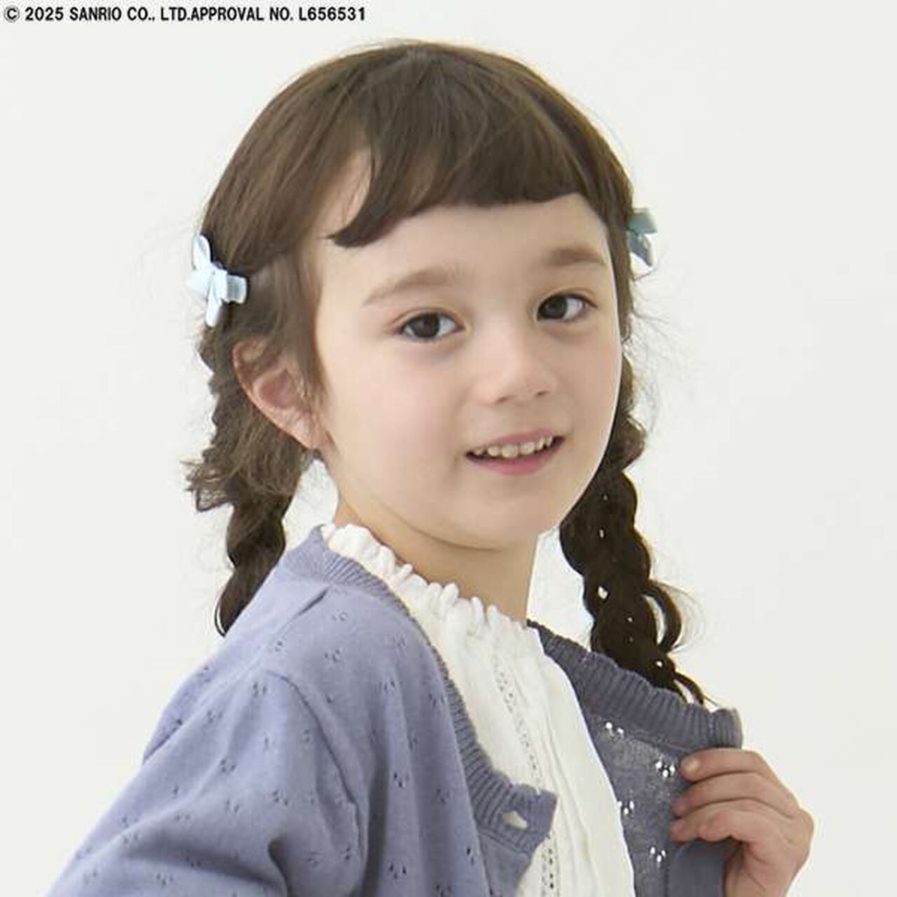 Ribbon Hair Clips 2P,Sax blue, large image number 3