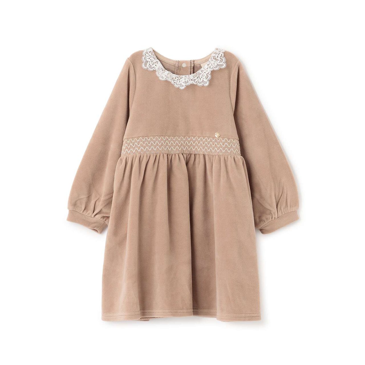 Velour Lace One-Piece Dress,Light pink, large image number 0